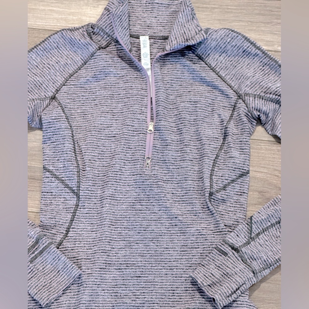 Lululemon Face Your Peace Pink and Gray Running Pullover Size 8 - Picture 5 of 11
